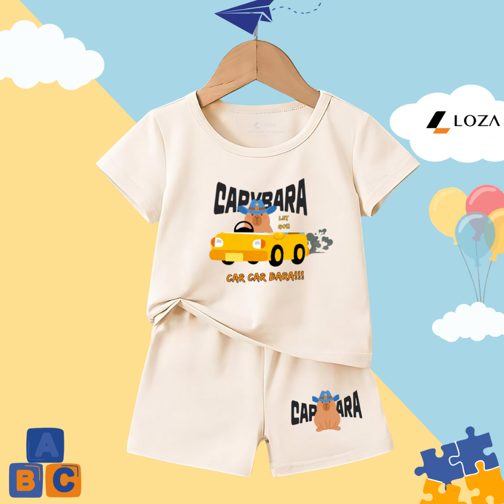 Đồ bộ bé trai in hình 'Capybara lái ô tô' - Loza SB297_thumbnail_0