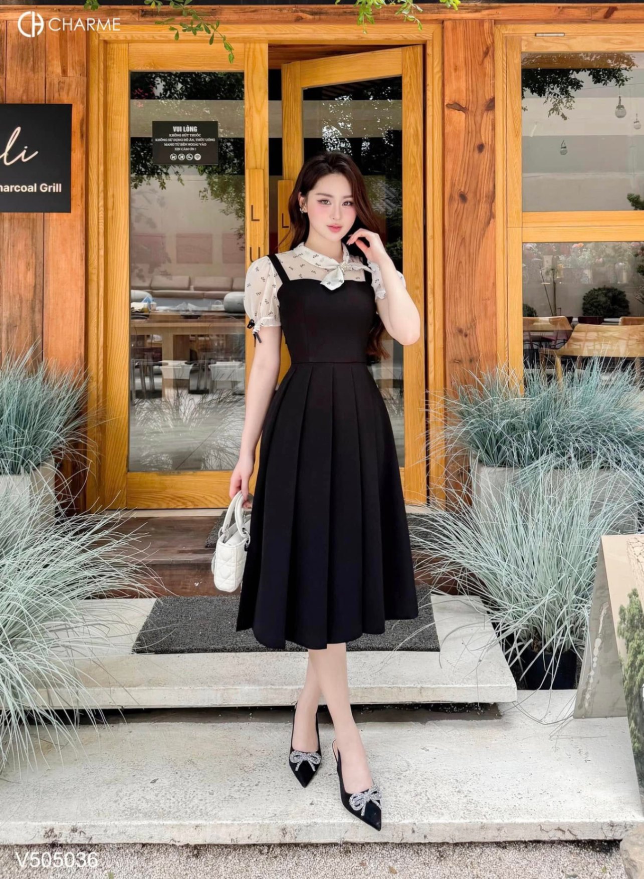 Váy xếp ly dáng dài phối tơ_thumbnail_4