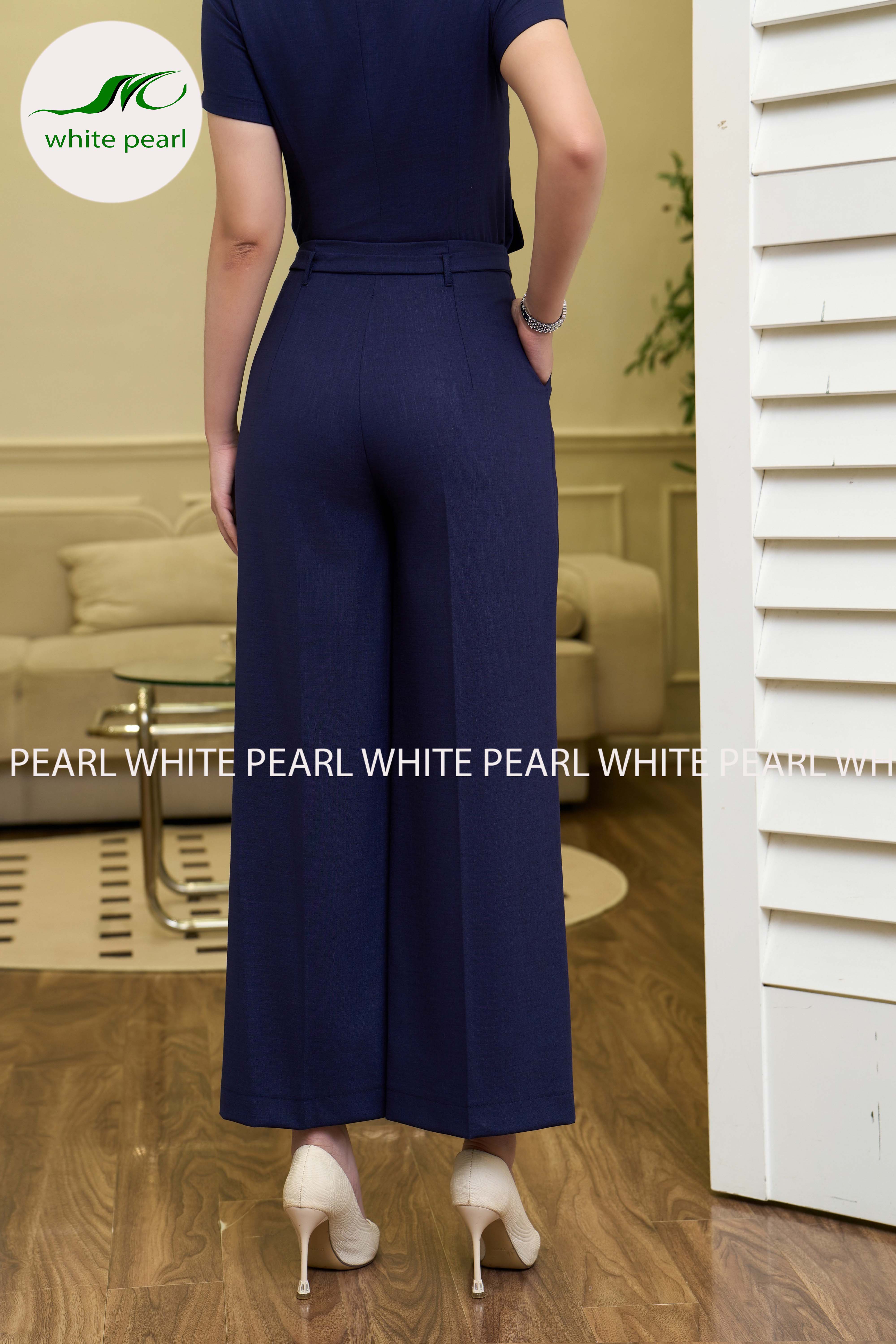   Quần suông cạp liền 2 ly Thời trang công sở White Pearl