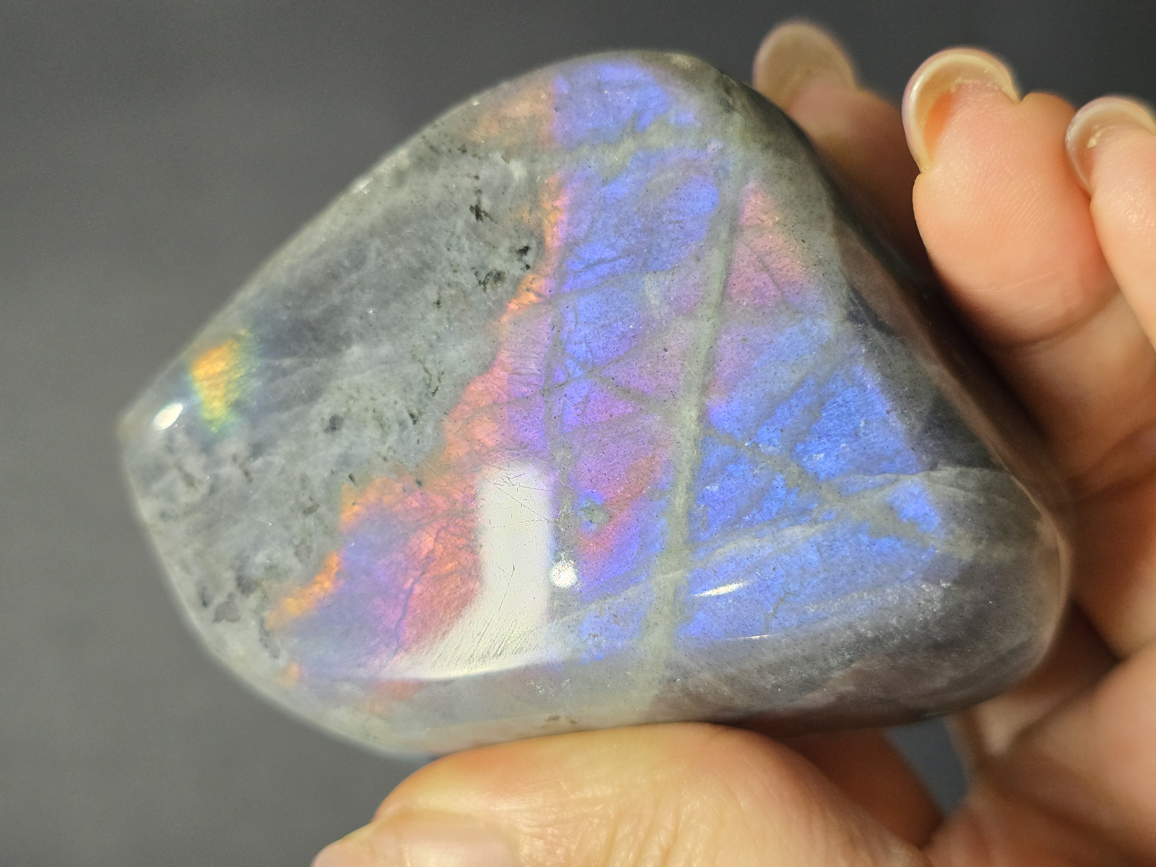 Labradorite / Đá Xà Cừ / Hắc Nguyệt Quang Ánh Tím Xanh Sunset Dạng Freeform Để Bàn_thumbnail_4