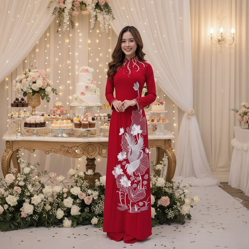 Áo Dài Bà Sui Thêu Sen Hạc Truyền Thống Cho Mẹ Cô Dâu Chú Rể AM26-07_thumbnail_3