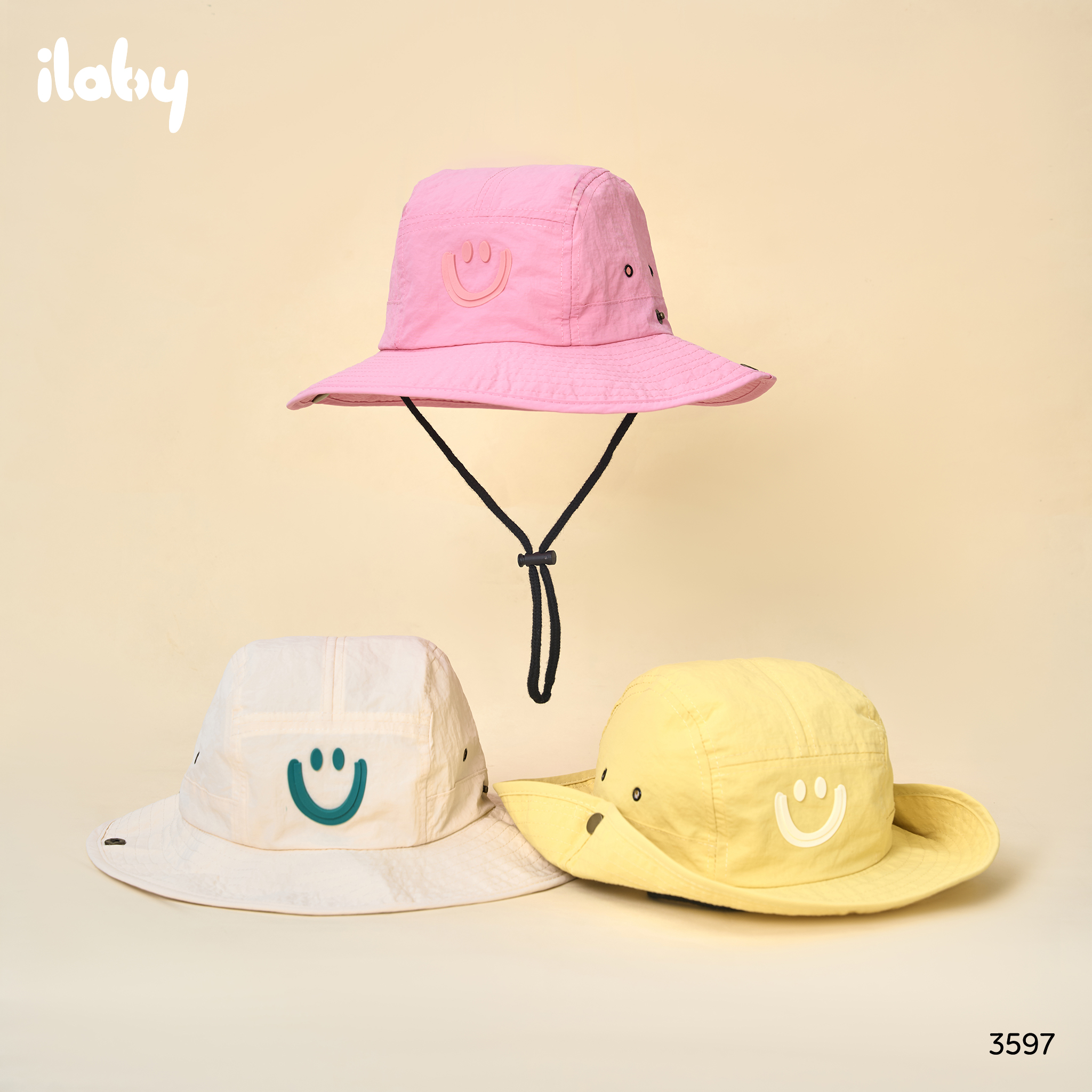 Mũ Bucket thêu mặt cười