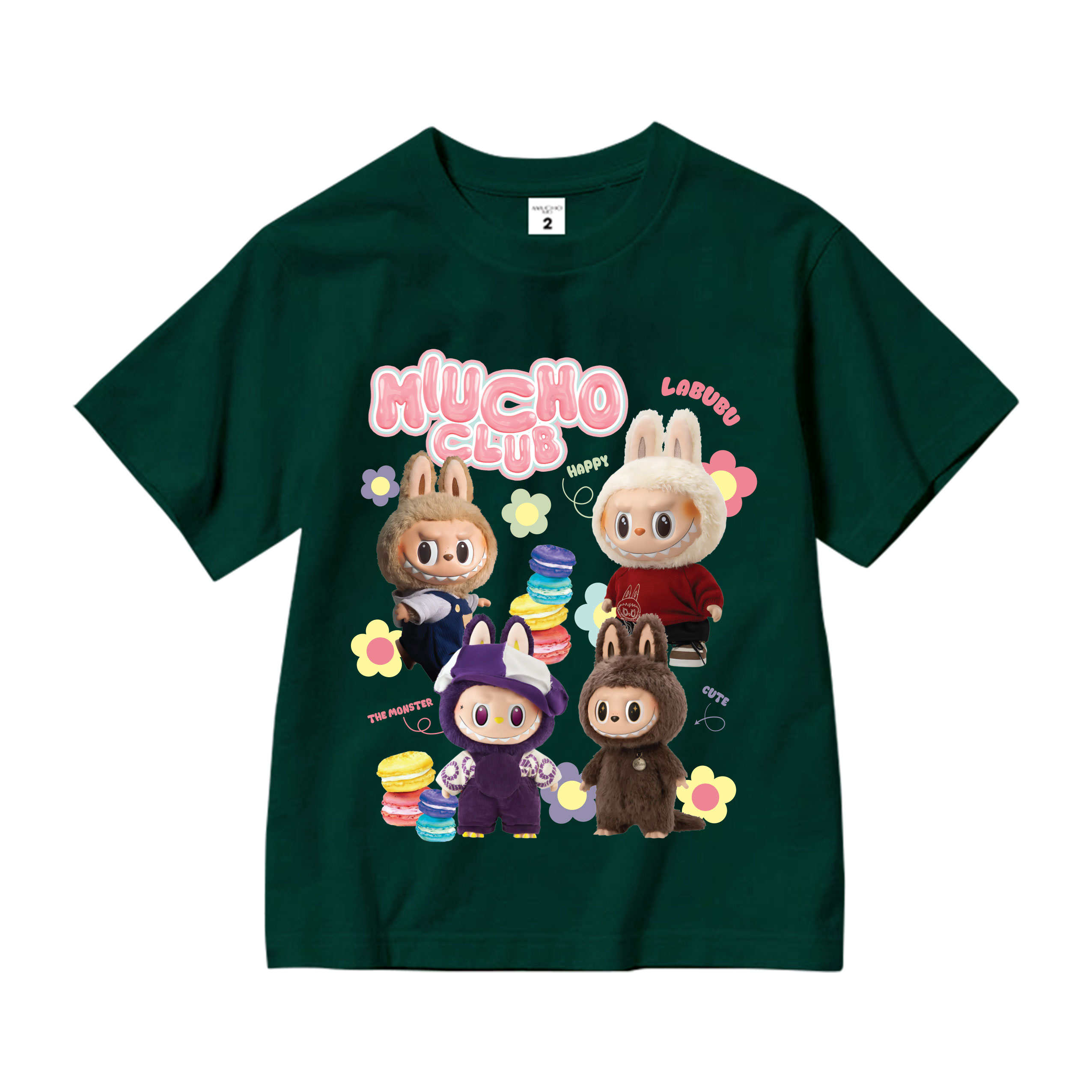 Áo thun bé gái labubu dễ thương nhiều màu sắc AED1464 Miucho Kid vải cotton thoáng mát cổ tròn in graphic_thumbnail_10