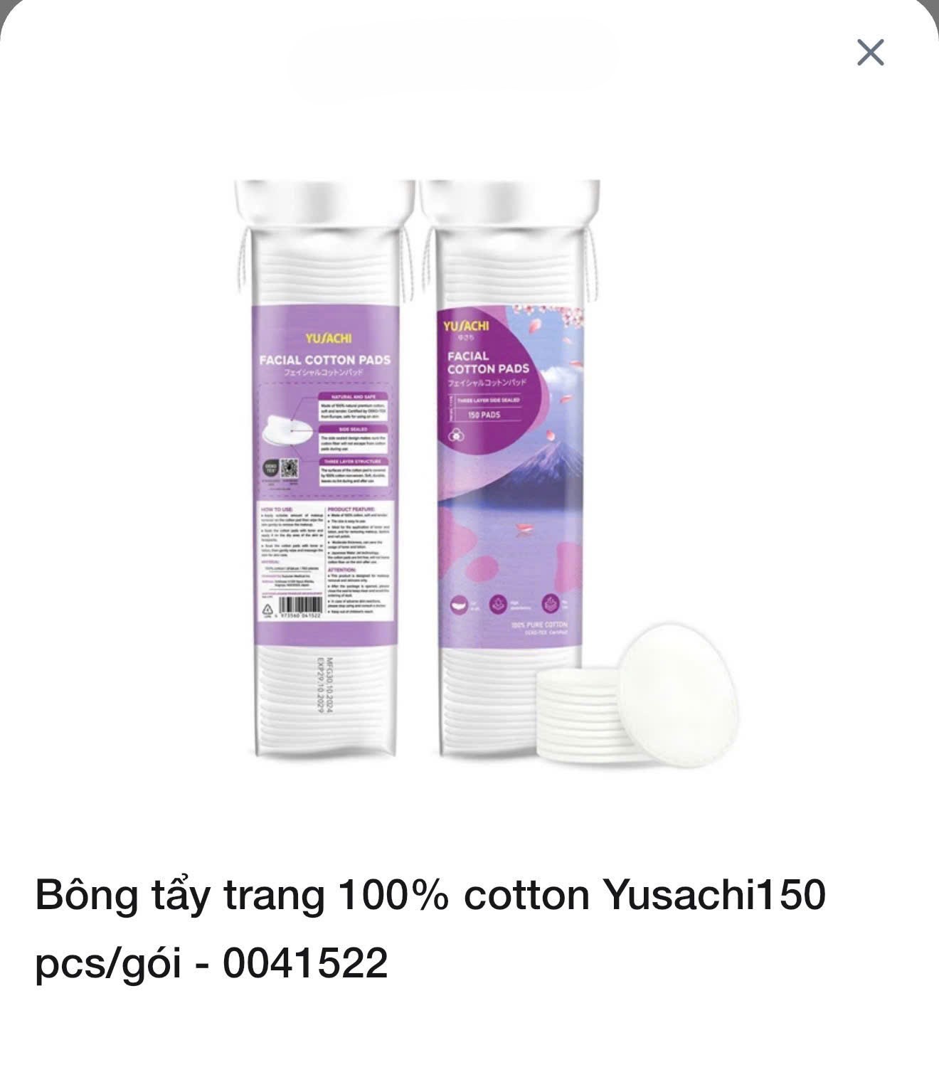 Set 3 Bông Tẩy Trang Yusachi Suzuran Nhật Bản_thumbnail_12