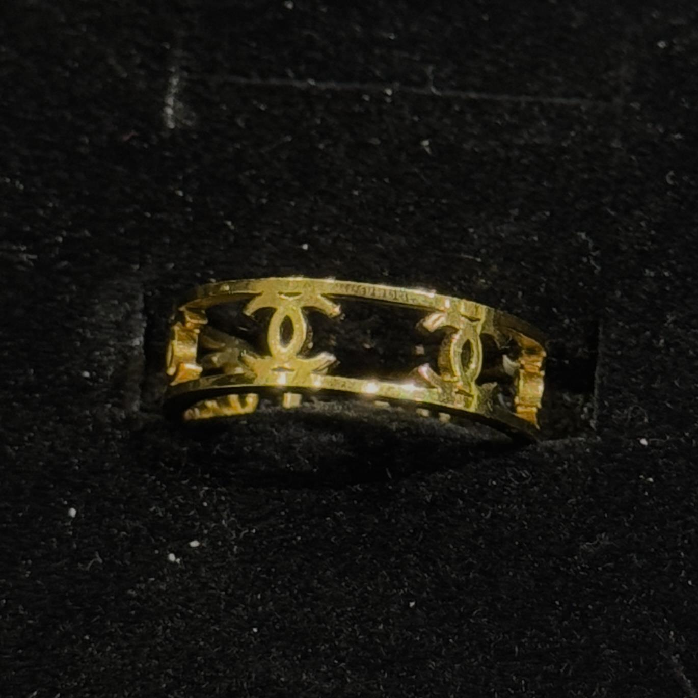 nhẫn kiểu titan vàng Chanel rỗng trơn freesize_thumbnail_2