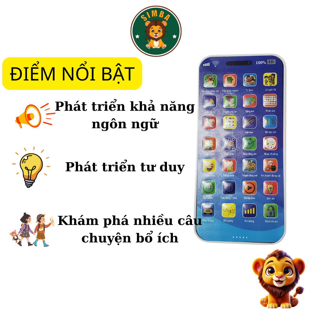 Điện Thoại Đồ Chơi Thông Minh Simba Shop Nghe Nhạc Học Tiếng Anh Chức Năng Đa Dạng Cho Bé 3-6 Tuổi_thumbnail_2