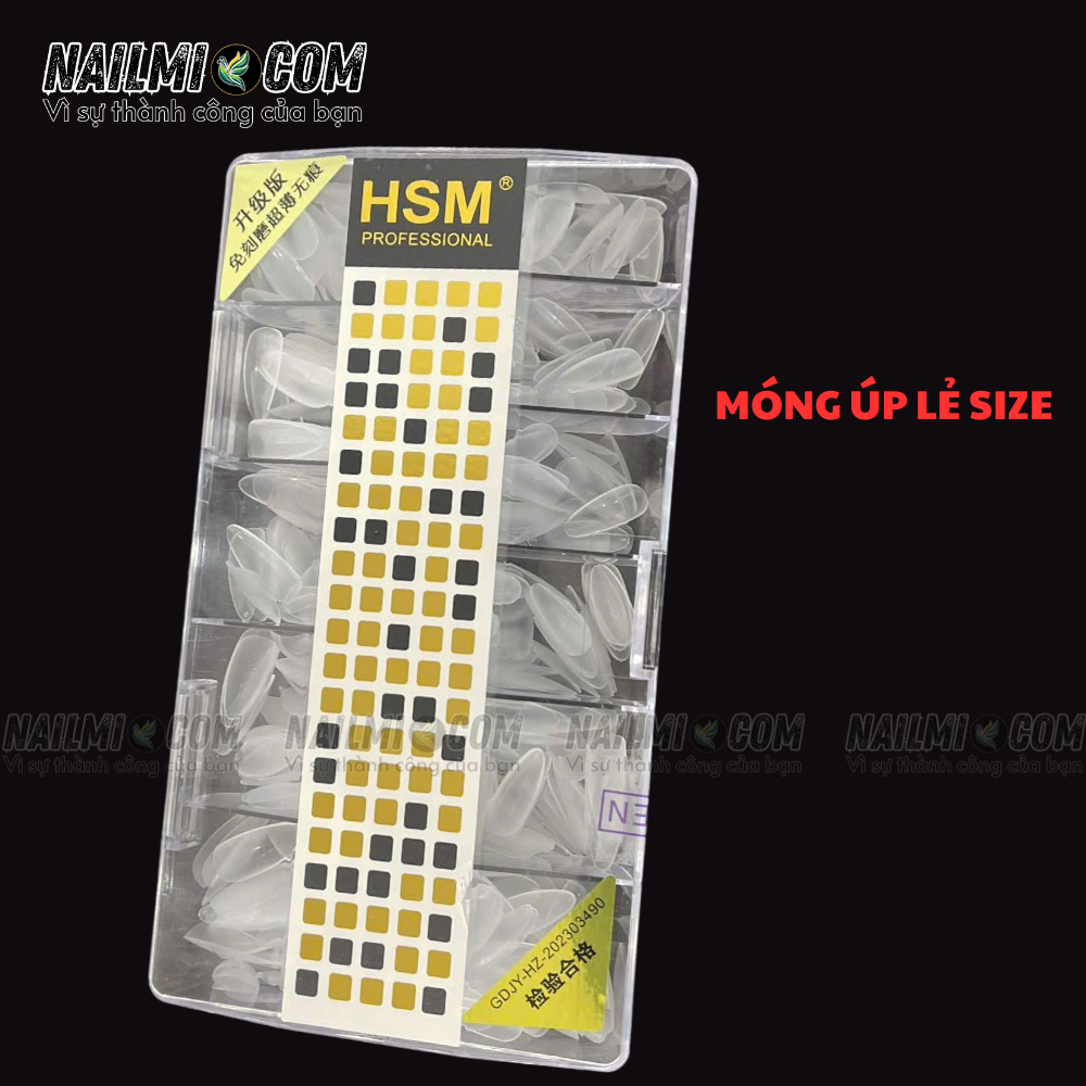 Móng úp - lẻ size - phom bầu nhọn - trong nhám - L2_thumbnail_2