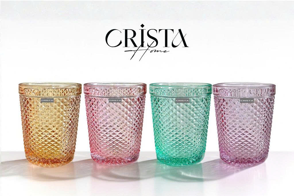 Bộ 4 cốc thủy tinh CRISTA HOME  vân kim cương 300ml_thumbnail_52