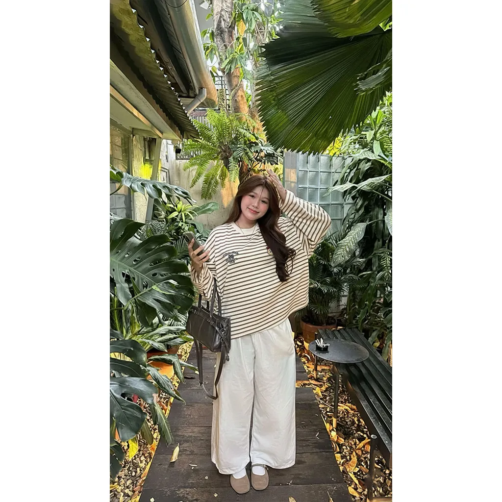 Áo thun form boxy Miucho Studio vải bo rip dày dặn thoáng mát cổ tròn tay dài kẻ sọc mix màu 2704_thumbnail_8