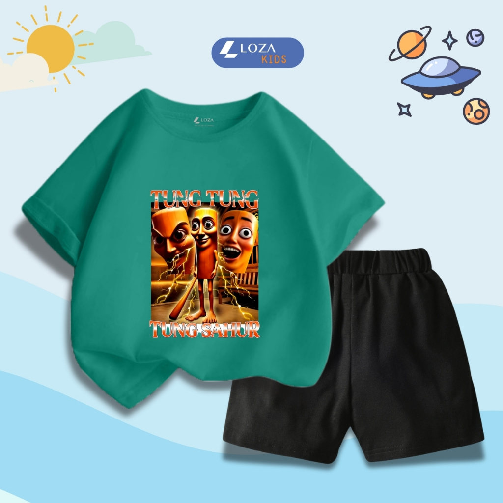 Bộ đồ bé trai in hình Tung Tung Tung Sahur -  Loza Kids SB387