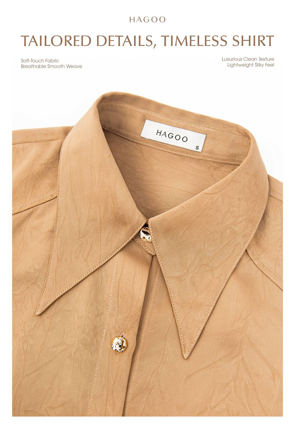 Phần cổ áo tôn lên phong cách thanh lịch, gọn gàng