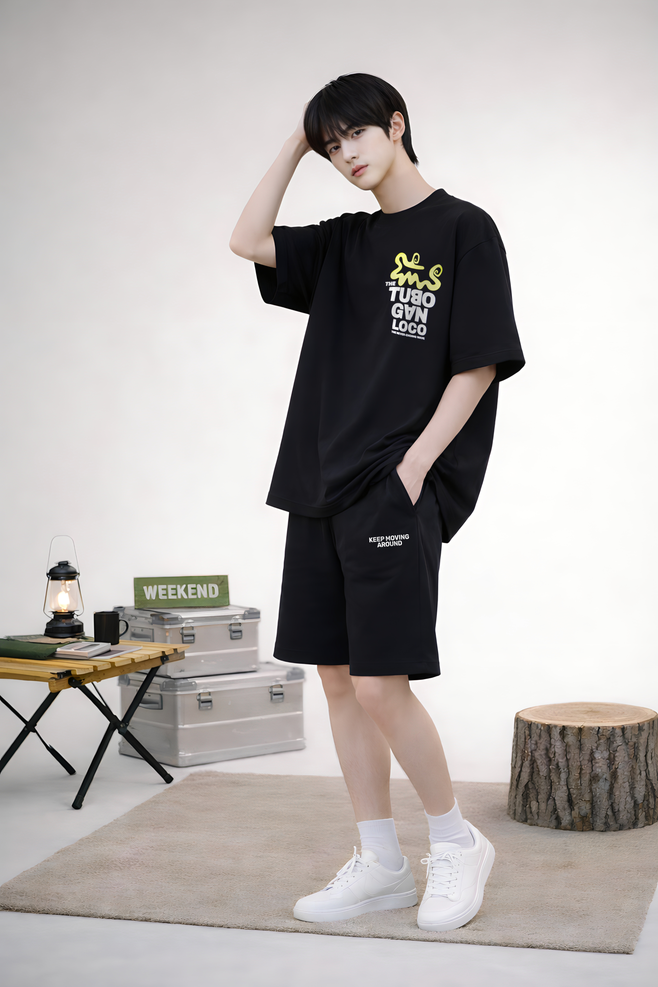 Áo phông bé trai dáng rộng đen in chữ_thumbnail_1