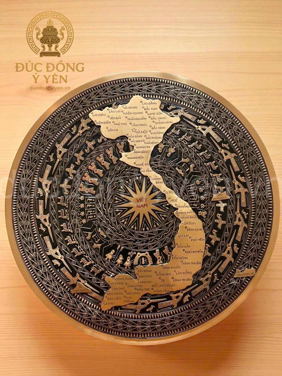 Mặt trống đồng đúc đồng đỏ bản đồ ĐK từ 60cm ( Nhận đặt theo yêu cầu )_thumbnail_1