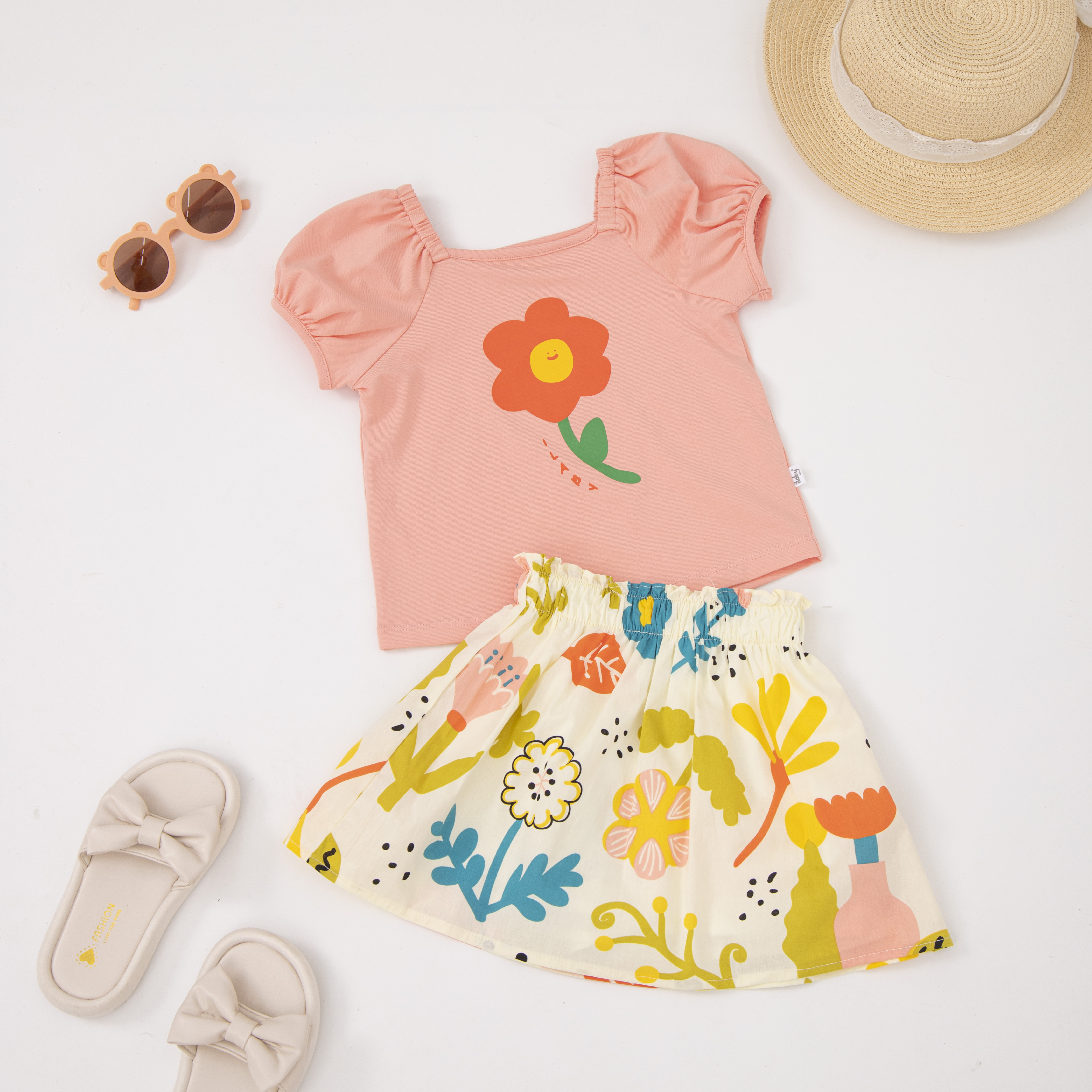 Set áo thun in hình kèm chân váy thô hoa_thumbnail_6