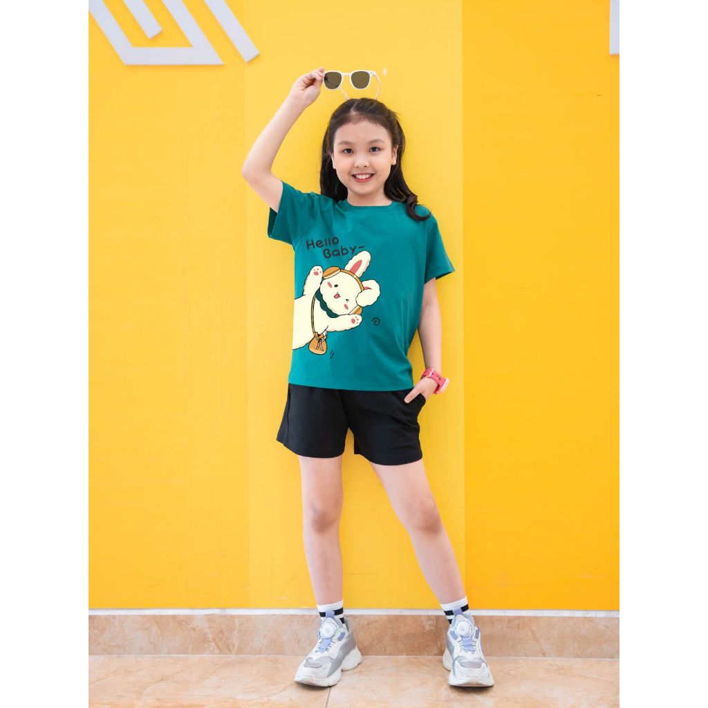 Bộ đồ bé gái in hình 'Thỏ hello baby'- Loza Kids SB10_thumbnail_3