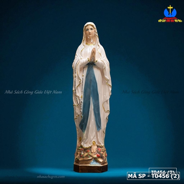 Đức Mẹ Lộ Đức mẫu Pháp 50cm sơn cao cấp dát vàng