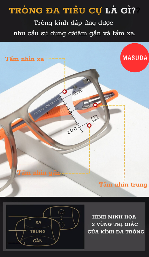 Kính Đa Tròng Masuda 3 trong 1 Masuda 2024