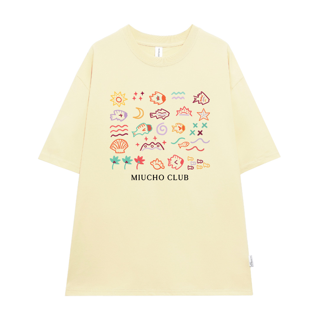 Áo thun form rộng unisex mùa hè ATD1041 Miucho vải cotton tay lỡ cổ tròn in artwork_thumbnail_12