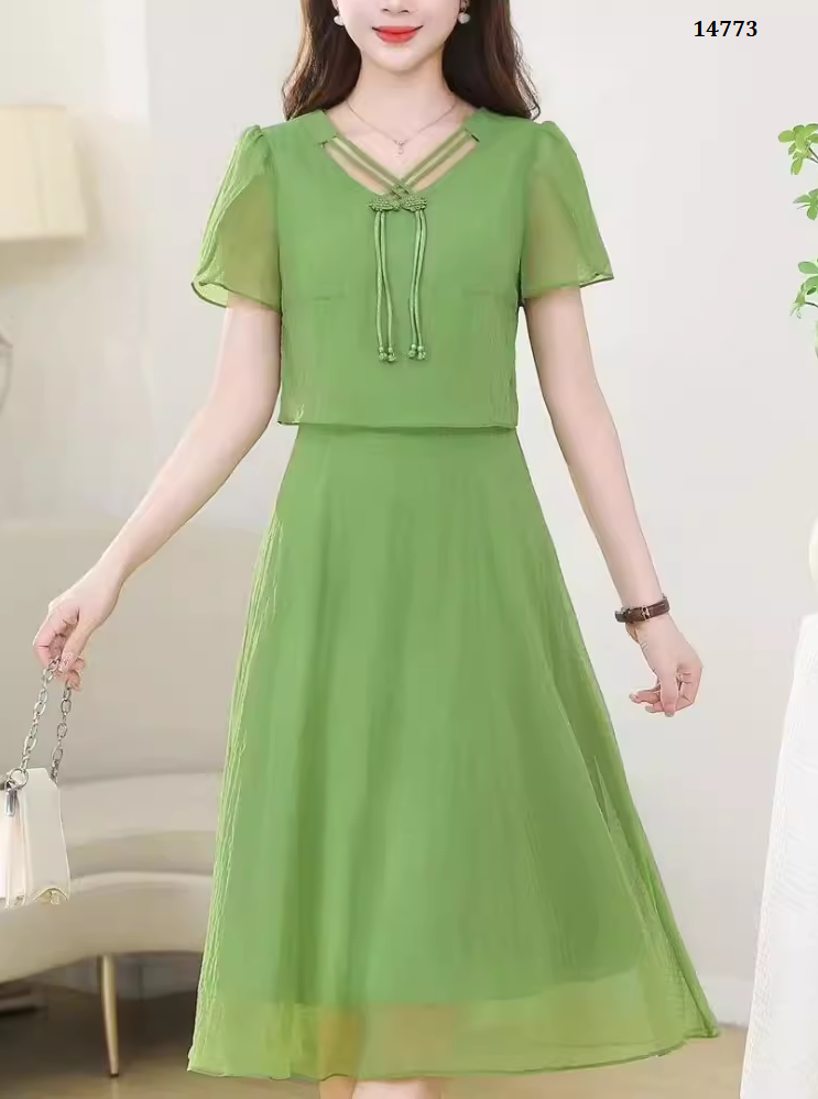 14773-Đầm voan   giả kiểu rời cổ kết nút tàu  dây chéo cách điệu ( voan,lót)_thumbnail_0