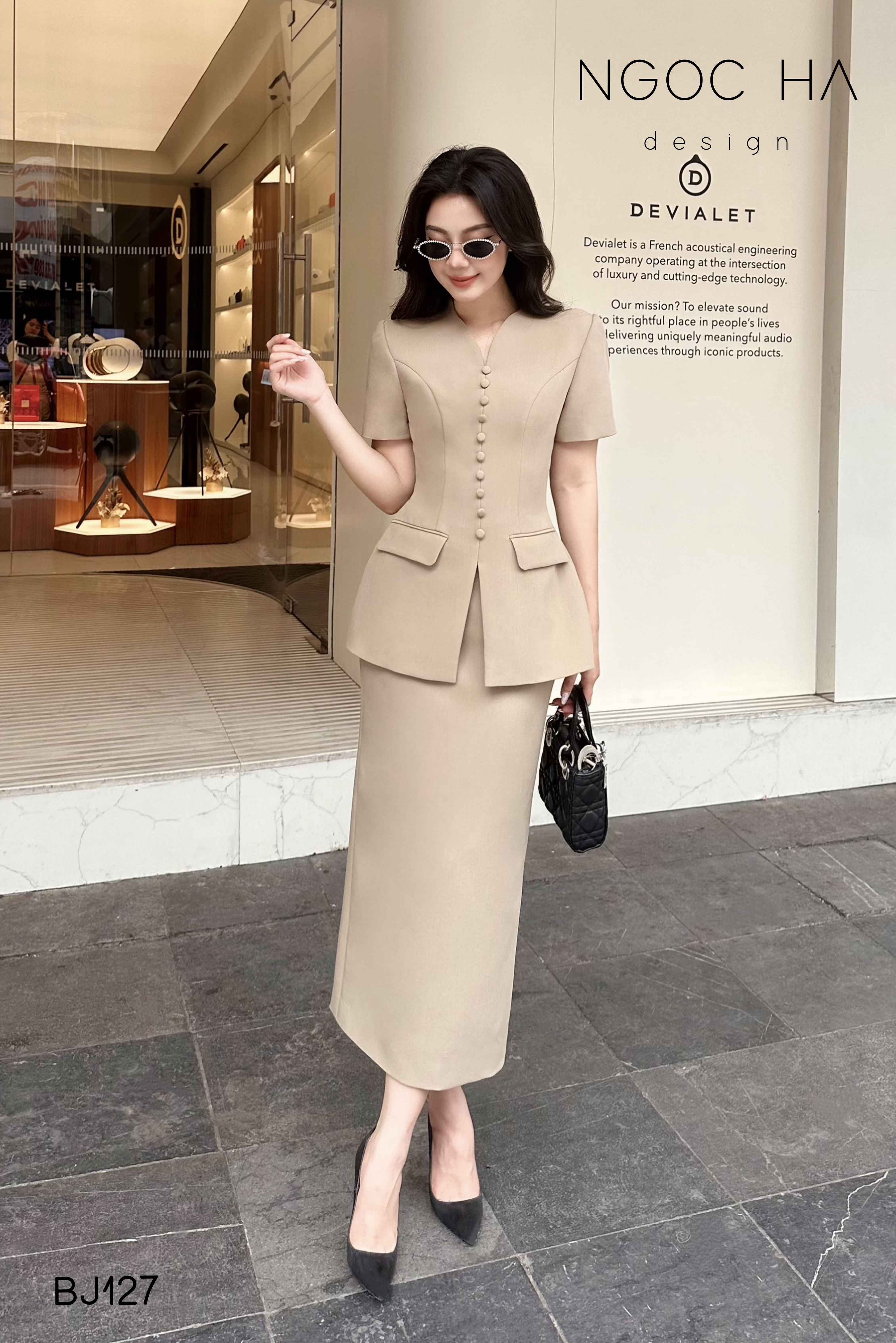 Cateline Set_ Bộ Vest Cổ V Đính Cúc Nhí Chân Váy Bút Chì BJ127_thumbnail_4