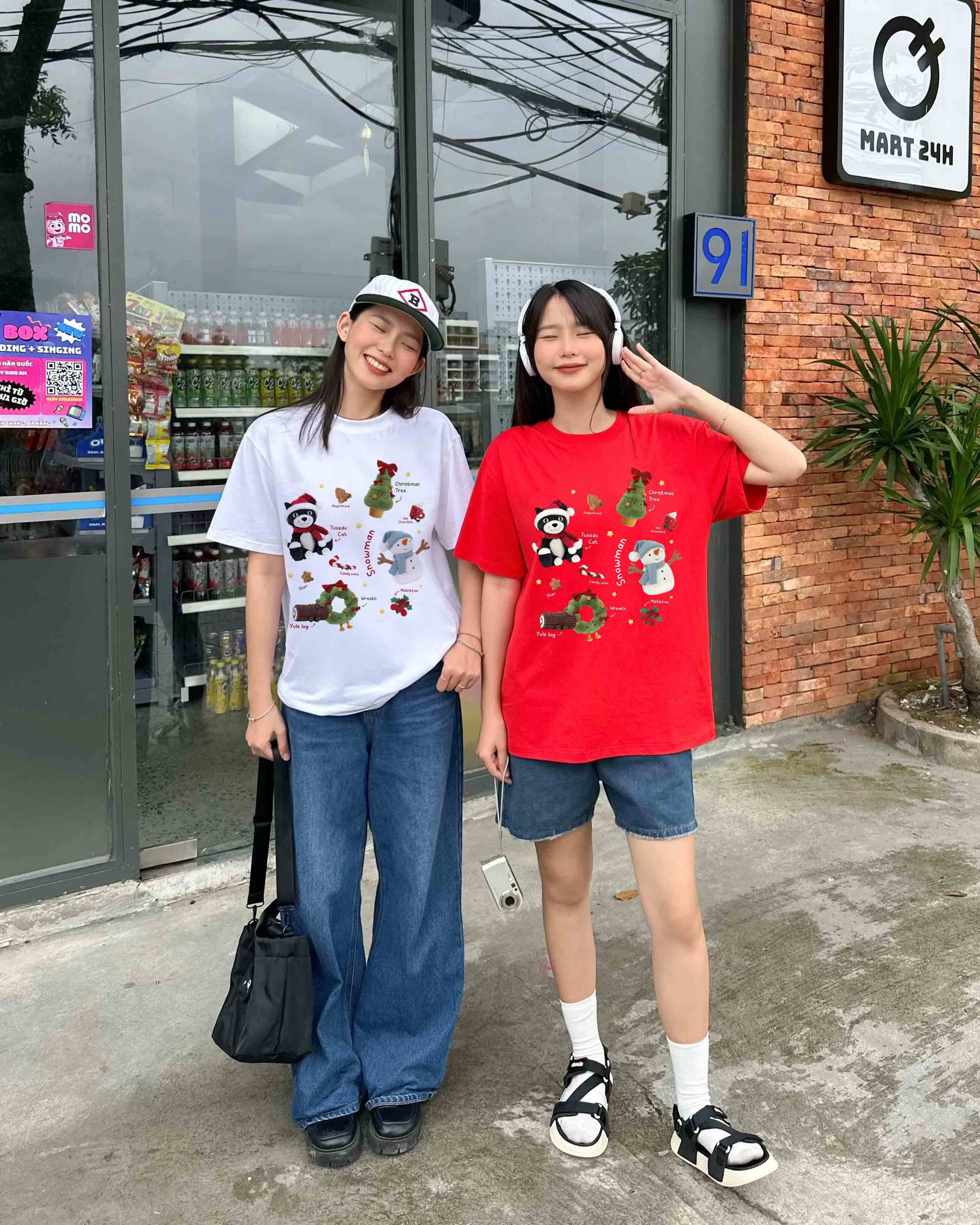 Áo thun nữ giáng sinh noel form rộng chất vải cotton 4 chiều thoáng mát ATD1715 Miucho in mix_thumbnail_4