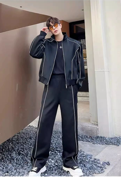 Set Bộ Thể Thao Nam Trắng Đen Phối Dây Nổi Bật_thumbnail_5