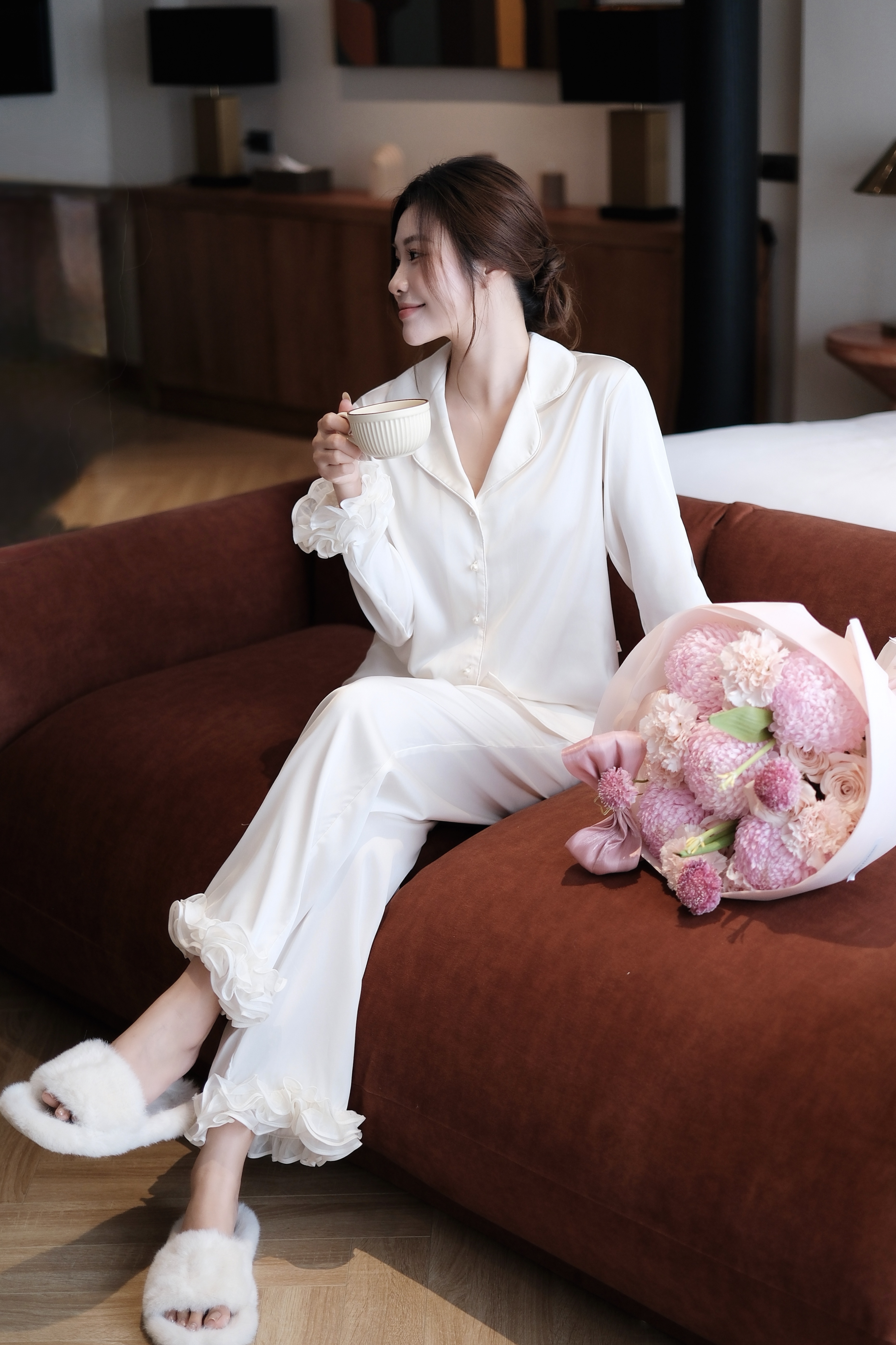 Bộ Lụa Áo Dài Tay, Quần Dài BN639_thumbnail_5