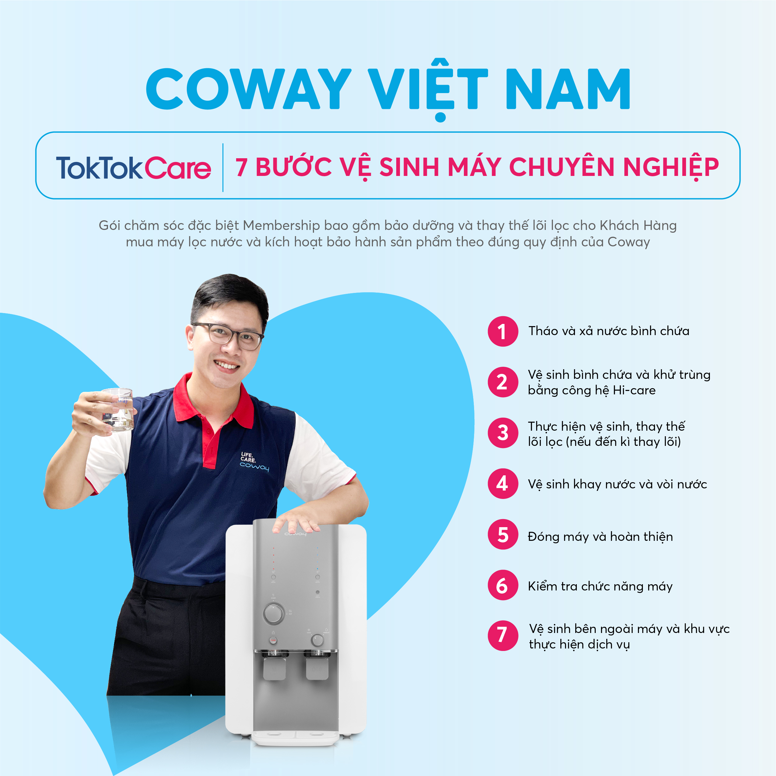 [CHP-18AR] – Coway – Toktokcare Service – Gói bảo dưỡng và chăm sóc máy lọc nước Coway 1 năm tại nhà