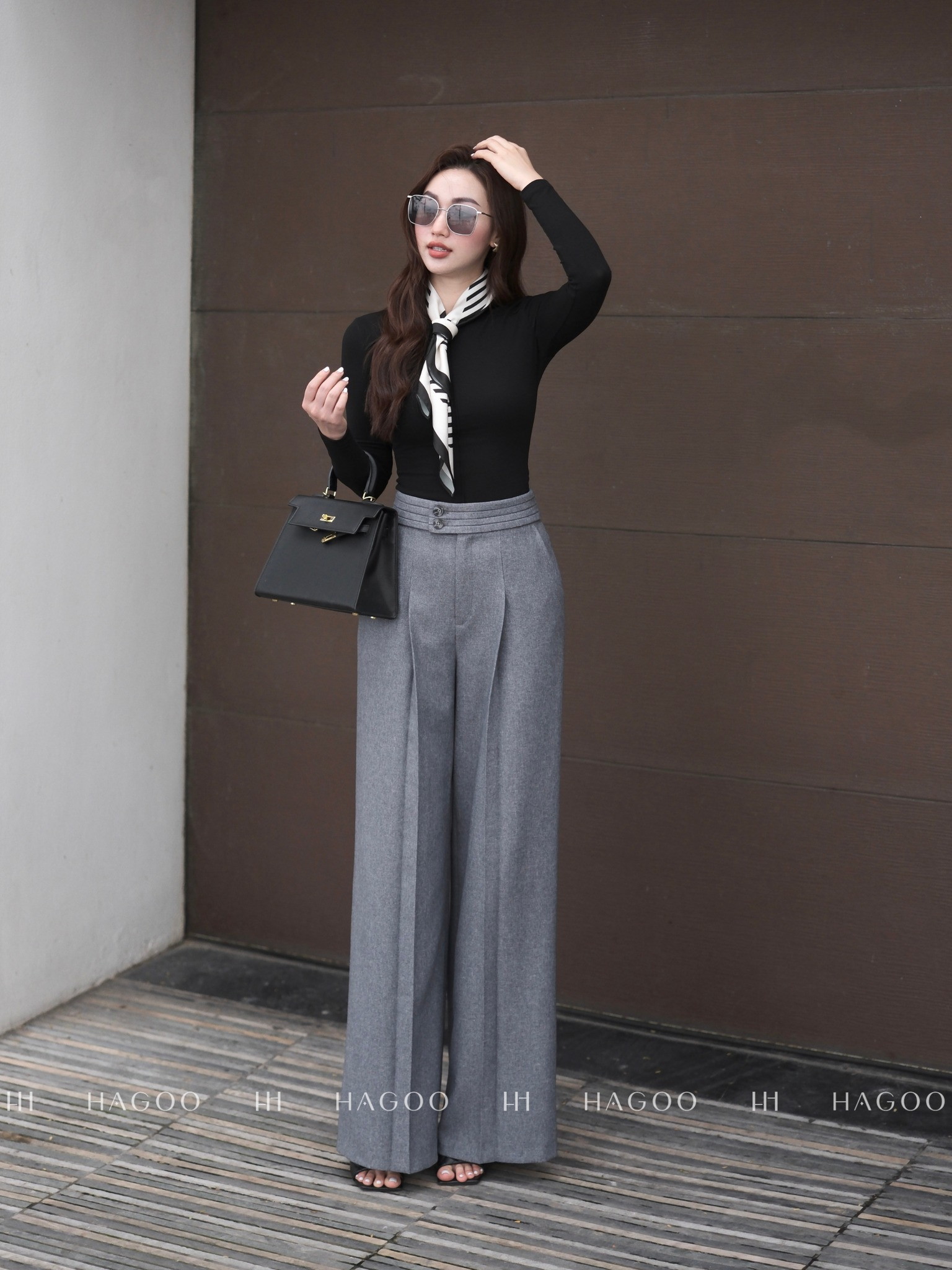 Quần suông diễu ly cạp HAGOO_thumbnail_5