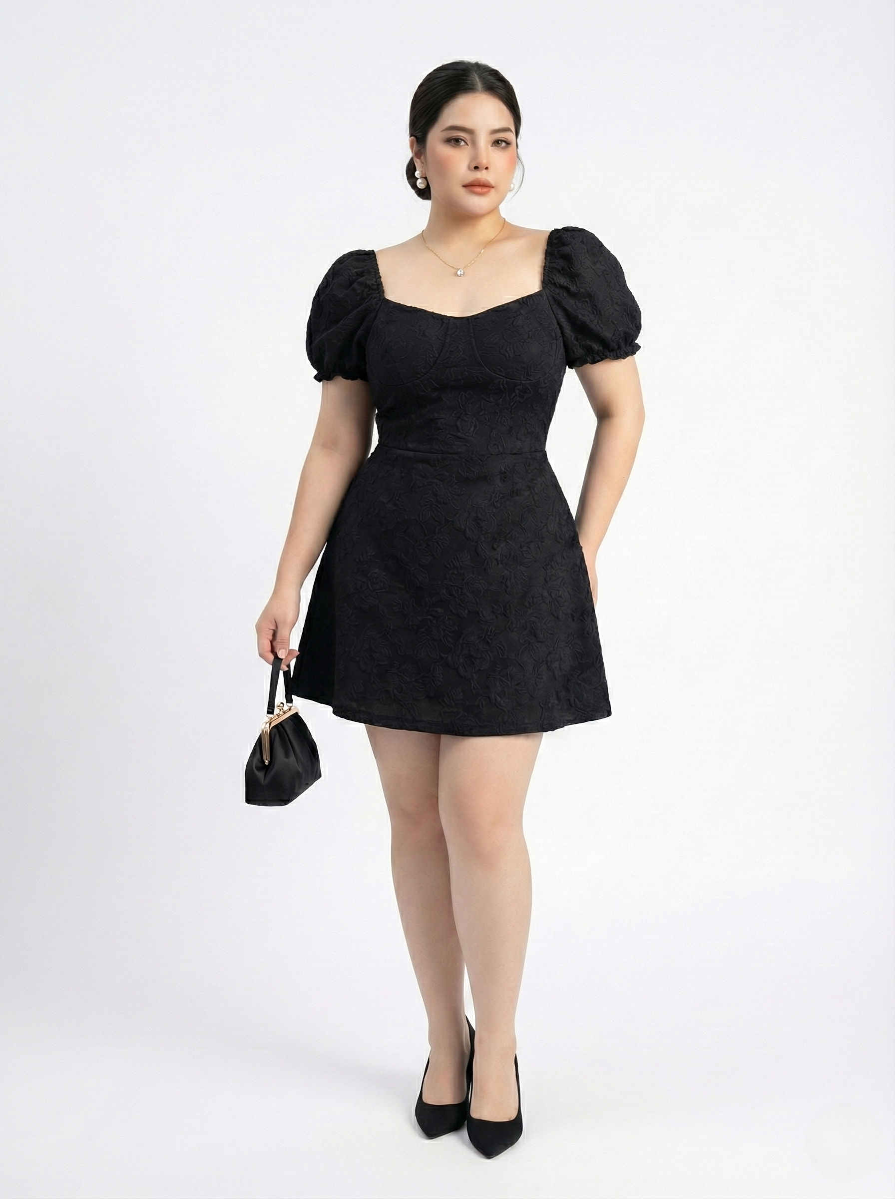 BIGSIZE-Đầm dáng A có mút ngực V-DA186