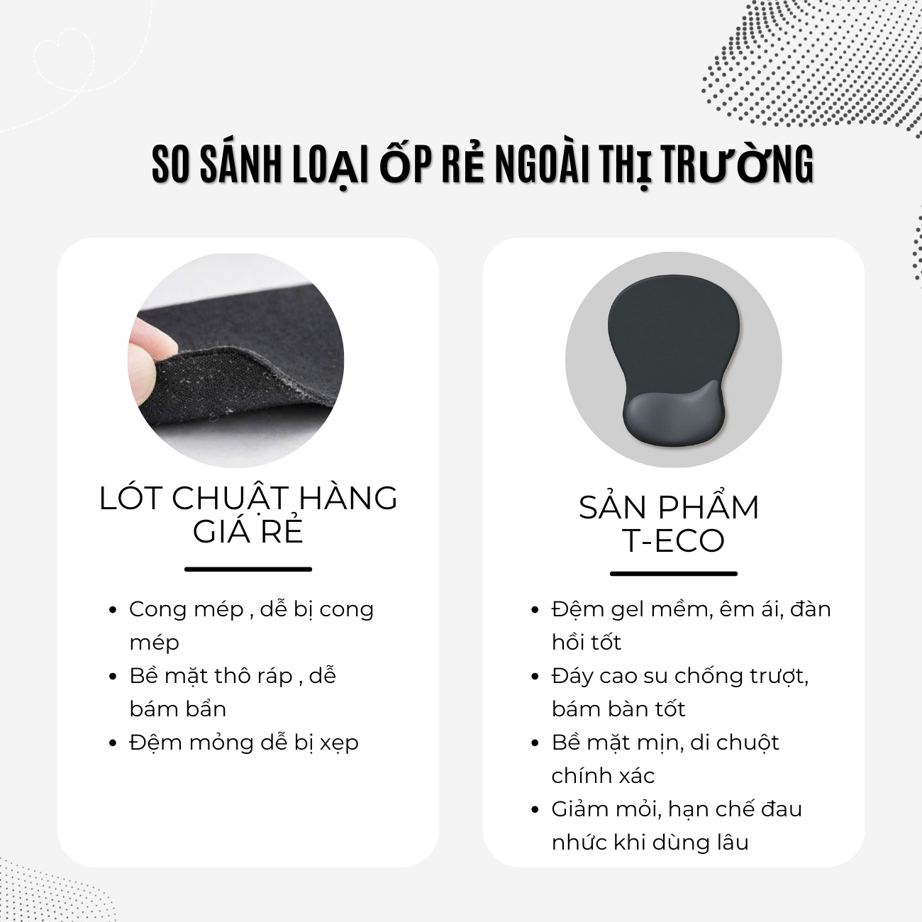 Tấm lót chuột máy tính công thái học đơn giản, Chống trượt và thoải mái thoải mái_thumbnail_7