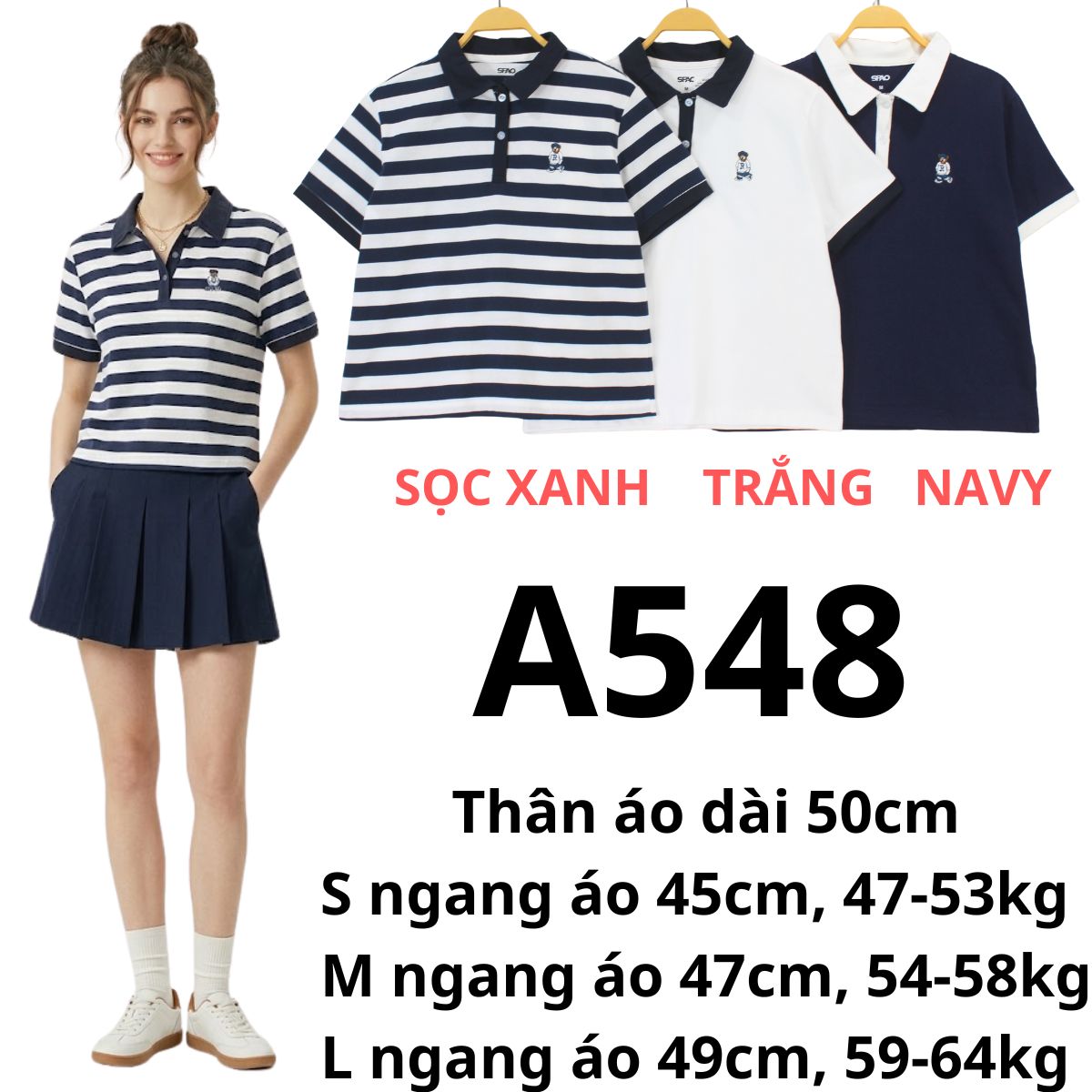 A548- Áo polo gấu