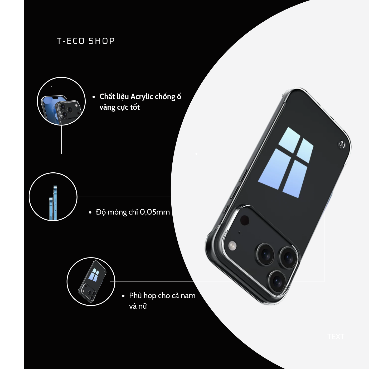 T-ECO SHOP | Ốp Lưng iPhone 17 Trong Suốt Siêu Mỏng – Viền Bảo Vệ Camera, Chống Sốc_thumbnail_5