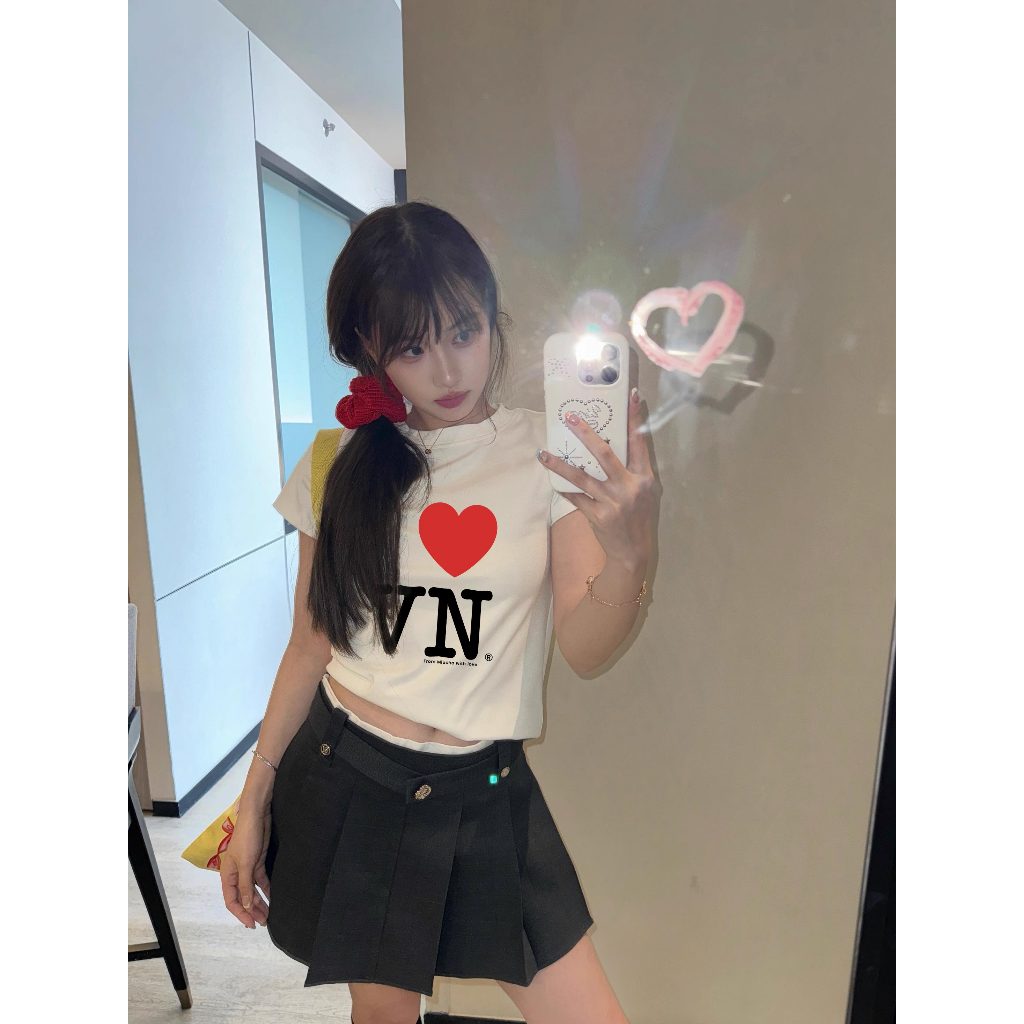 Áo thun baby tee I love VietNam form ôm xinh xắn ABD1220 Miucho tay ngắn Cổ tròn hotrend in artwork_thumbnail_3