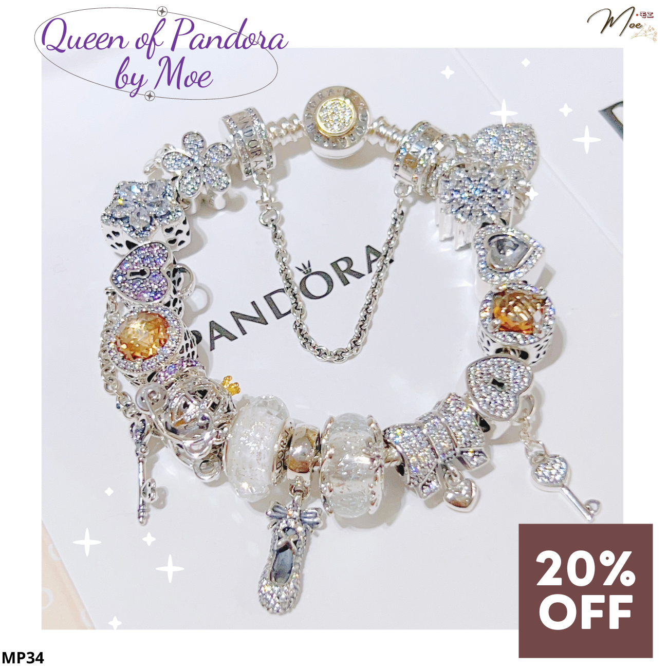 LT452 - Vòng pandora Queen of Charm_thumbnail_0