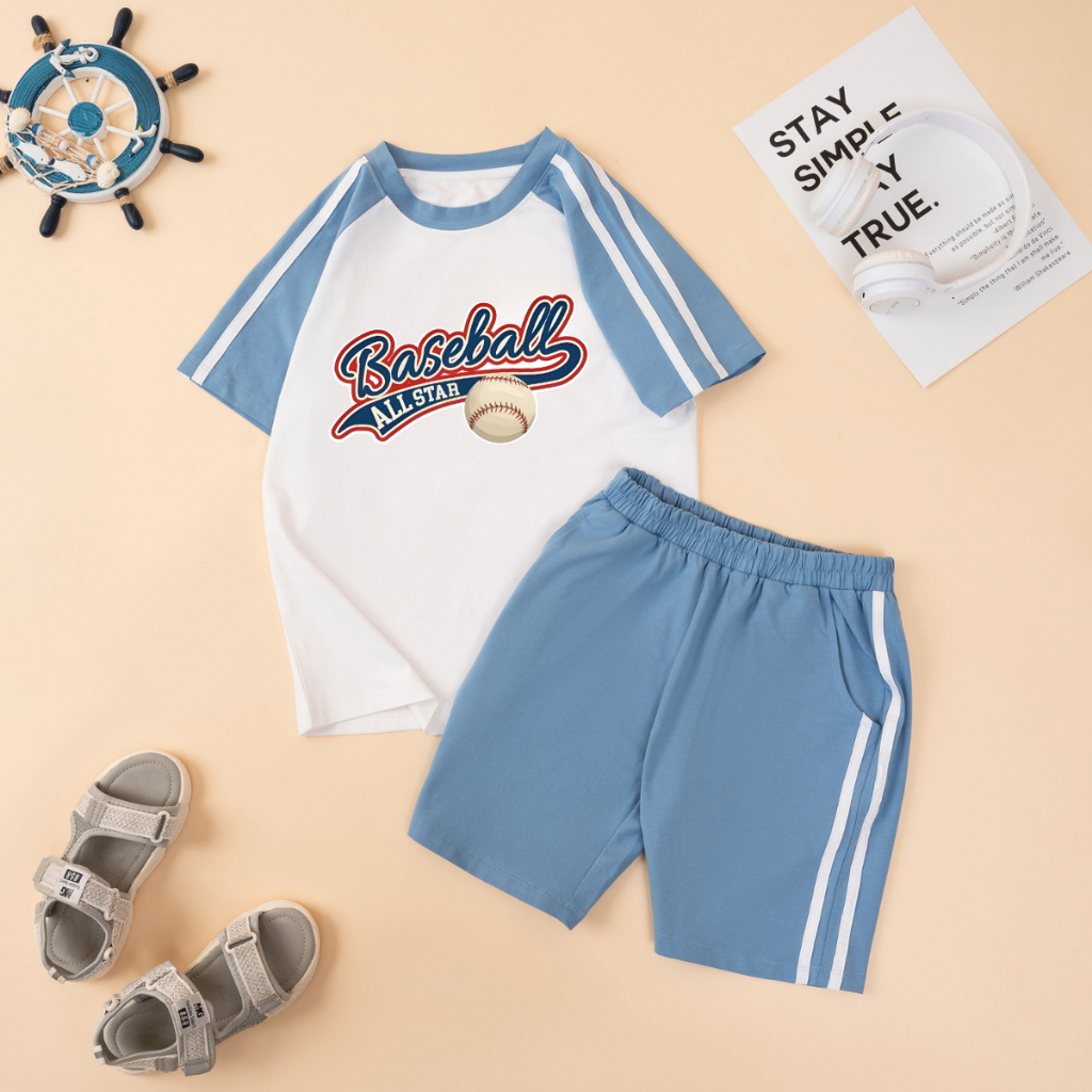 Đồ bộ bé trai phối viền hình BASSEBALL - Loza Kids BF612_thumbnail_4