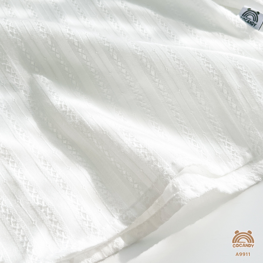 Áo dài TRẮNG sơ mi tay phồng phối bèo vai_thumbnail_2