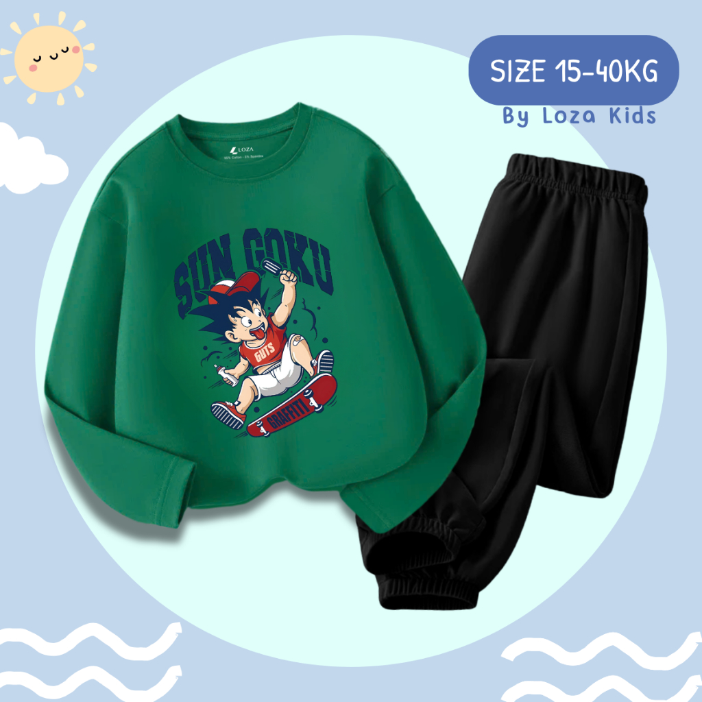 Bộ Thu - Đông bé trai in hình SUN GOKU  - Loza Kids BW467_thumbnail_2