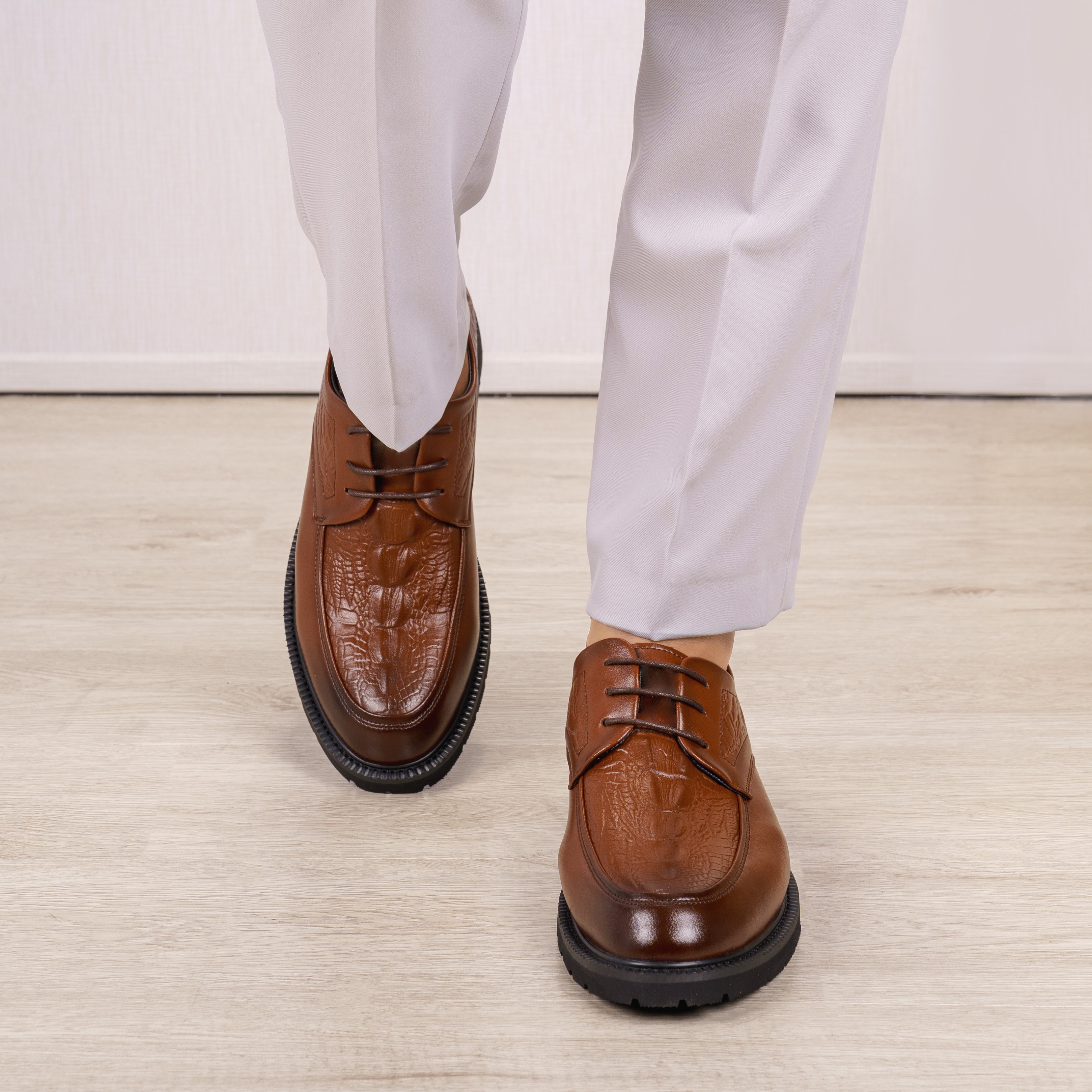 IS84 - Giày Da Công Sở Dập Vân Cá Sấu