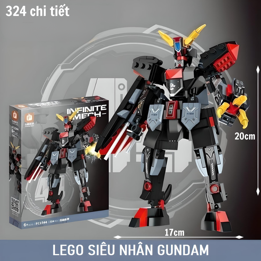 LEGO Mô hình lắp ghép 𝐒𝐢𝐞̂𝐮 𝐍𝐡𝐚̂𝐧 GUNDAM 300 chi tiết_thumbnail_14