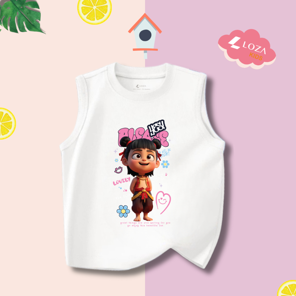 Áo thun sát nách bé gái in hình Natra - Loza Kids ST002_thumbnail_9
