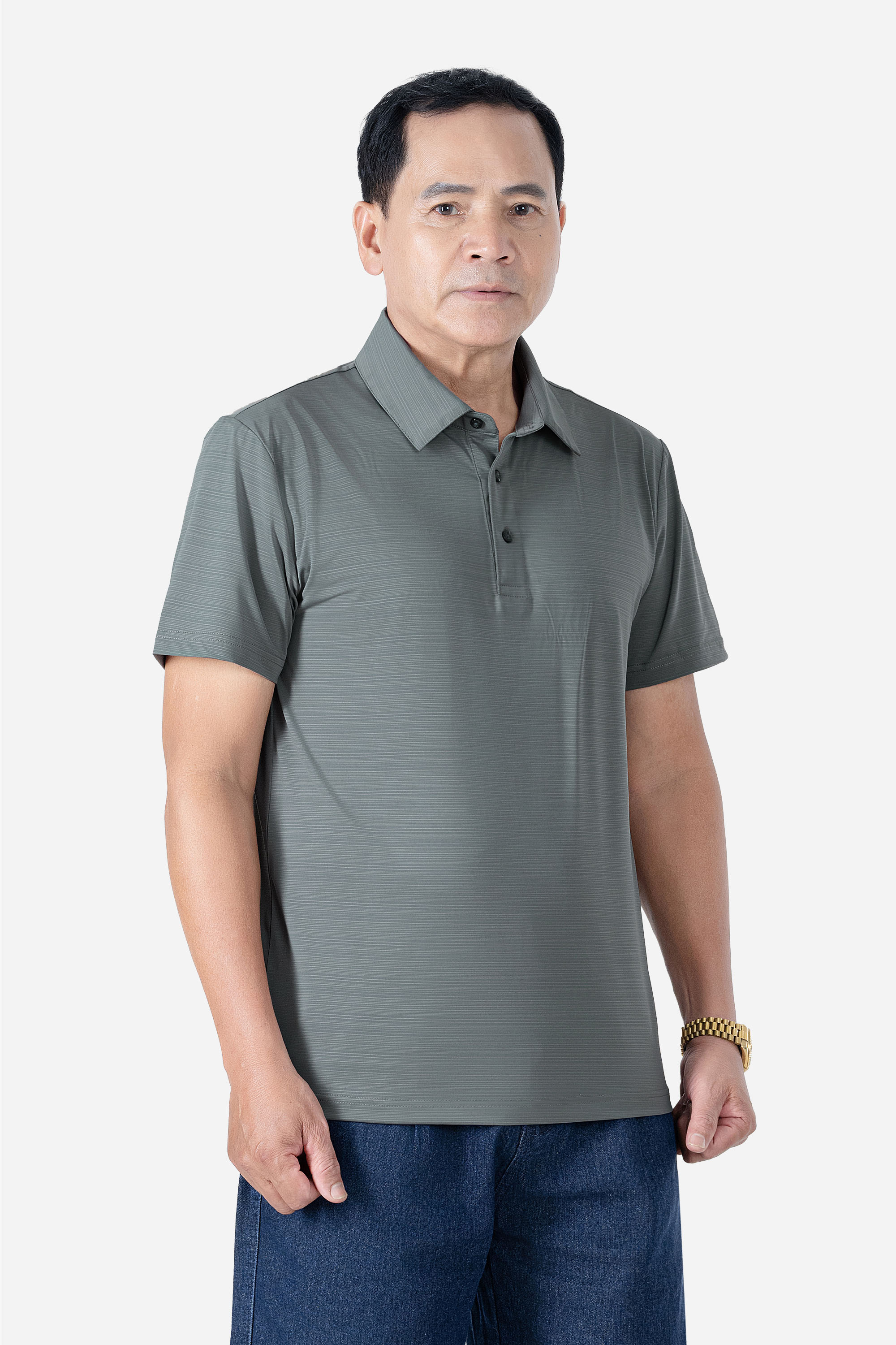 Áo Polo Melange Thể Thao Nam Trung Niên ANCHI Chất Liệu Cotton Phom Suông Vạt Ngang_thumbnail_26