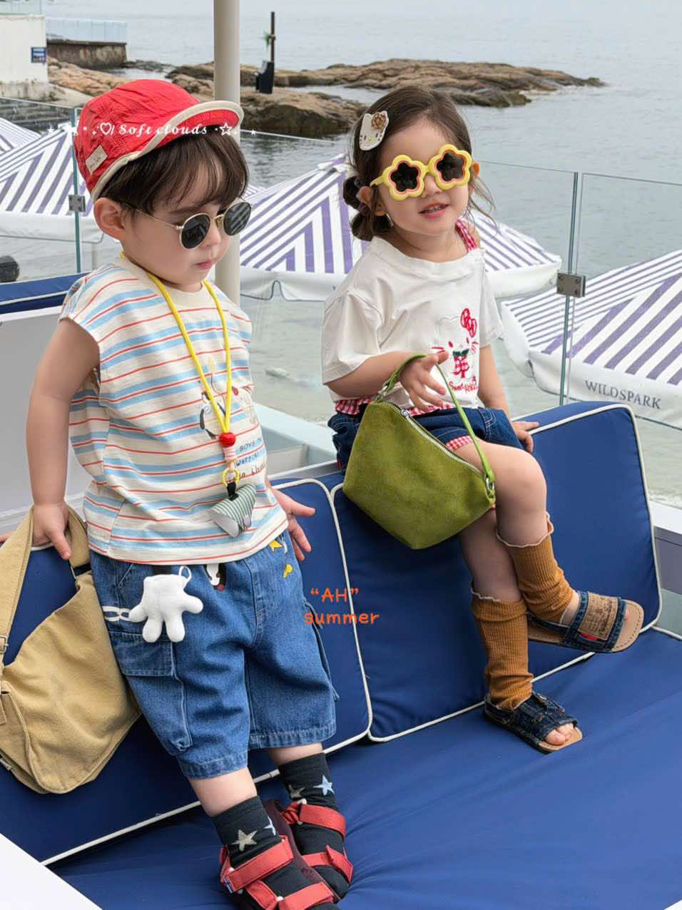 AH71 - Quần short jean xanh dáng rộng hãng AH