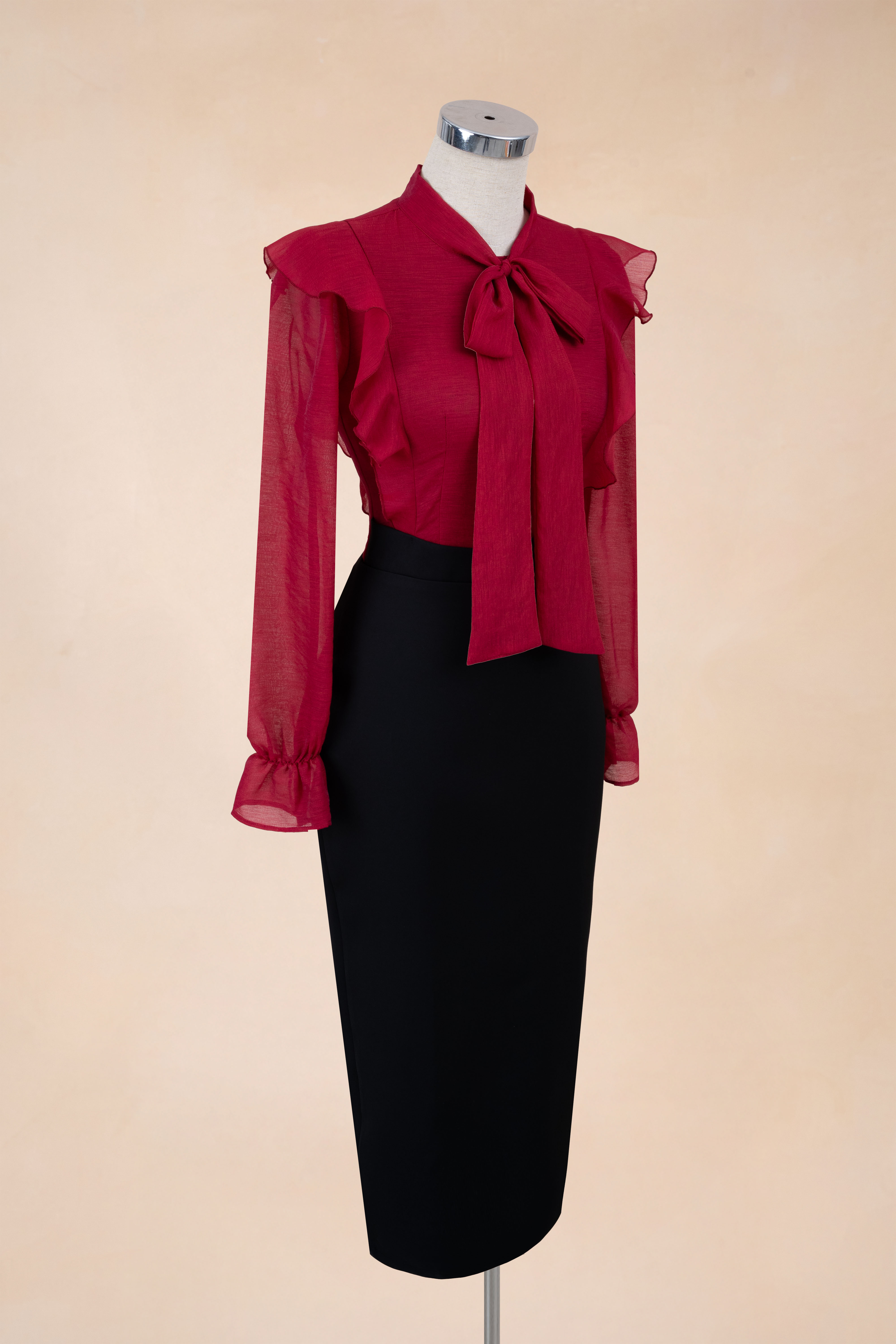 Đầm Bút Chì Phối Nơ Cổ_thumbnail_2