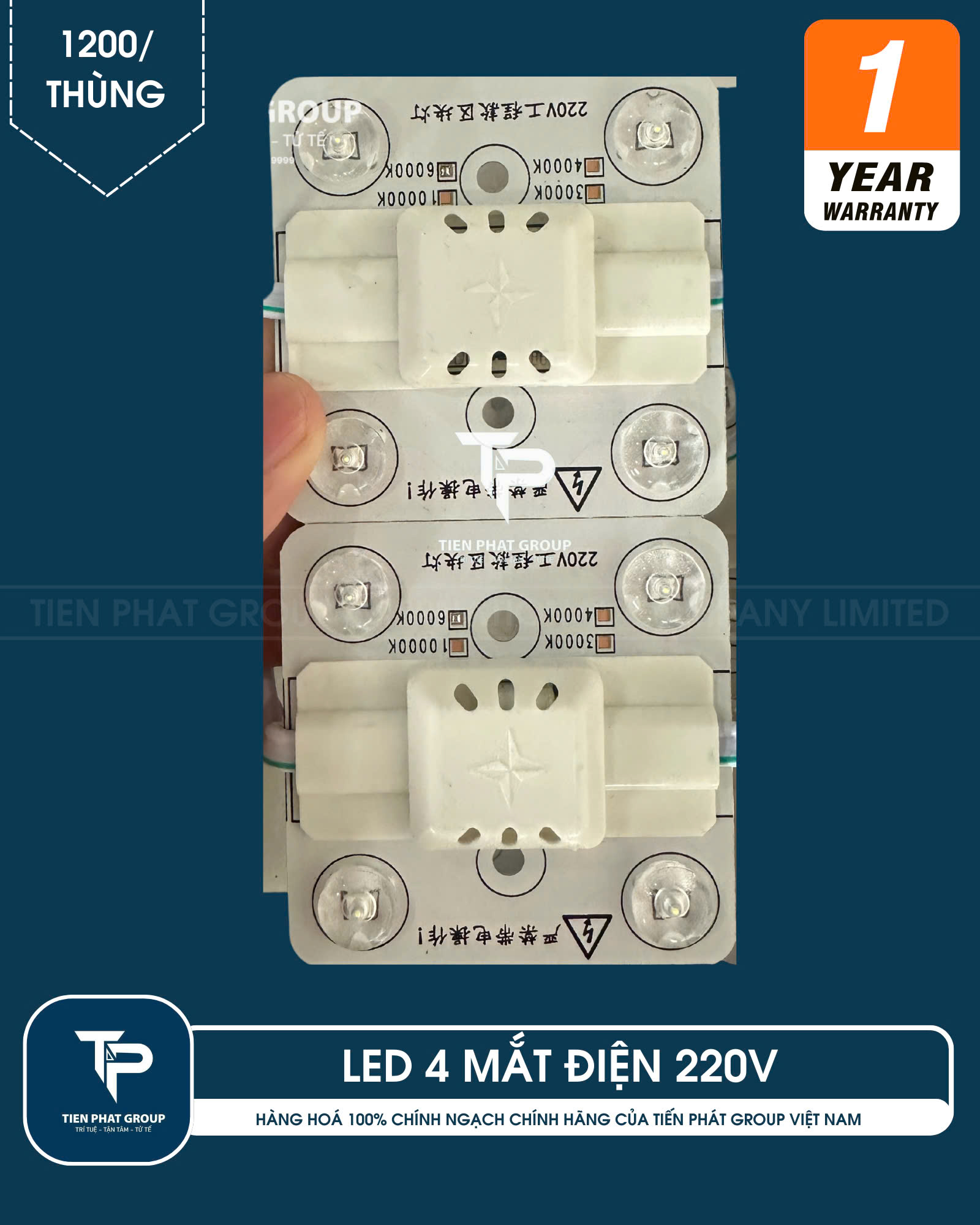 LED 220V 10000K 4 MẮT DÙNG CHO HỘP ĐÈN