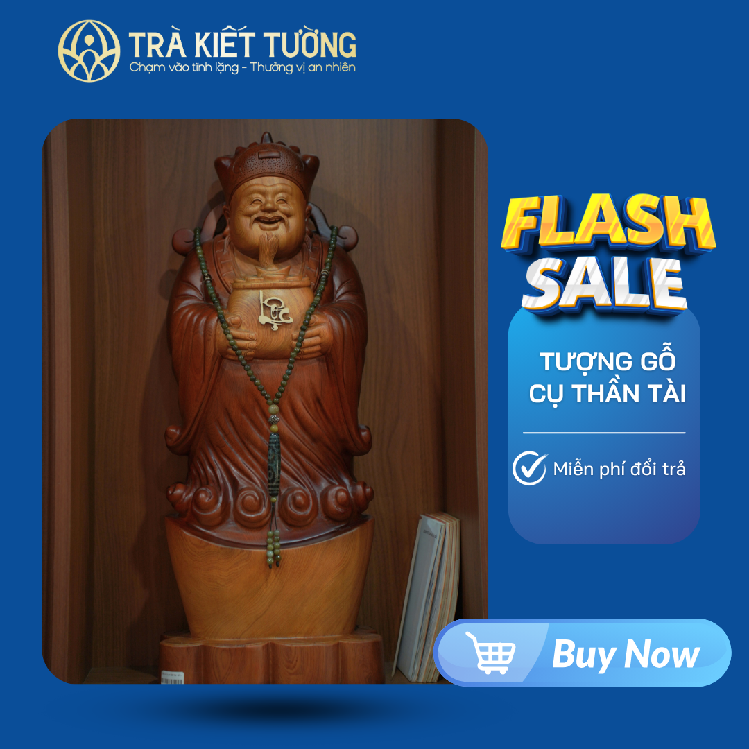 TƯỢNG GỖ CỤ THẦN TÀI - GỖ PƠMU