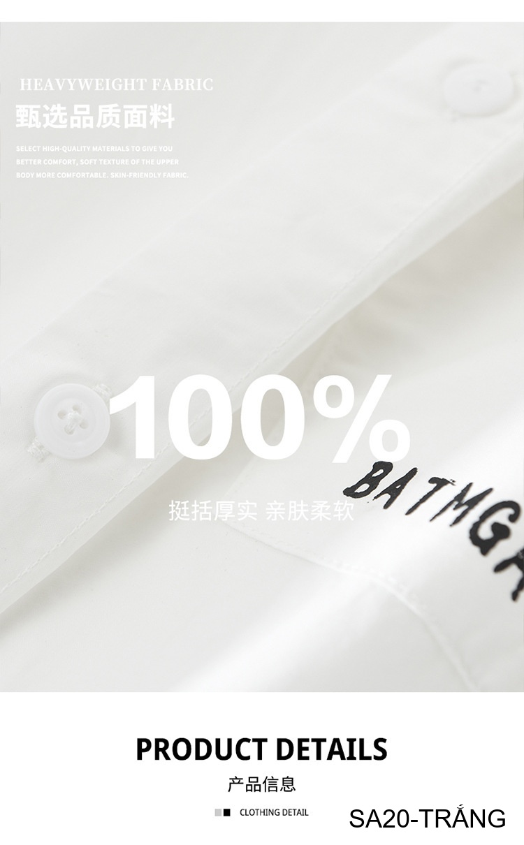 SA20 - Áo sơ mi nam tay dài in chữ BATMGA phong cách Hàn Quốc, chất cotton mềm mại, form rộng rãi_thumbnail_9