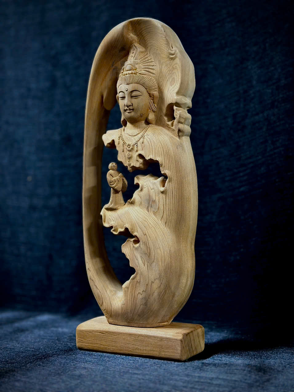 TƯỢNG PHẬT QUÁN THẾ ÂM BỒ TÁT TO GỖ NGỌC AM_thumbnail_2