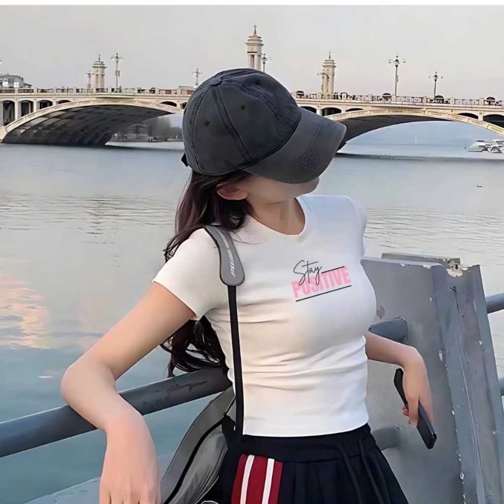 [Form Ôm] Áo croptop nữ Positive - Áo thun LOZA dáng croptop ôm - CR7886_thumbnail_1