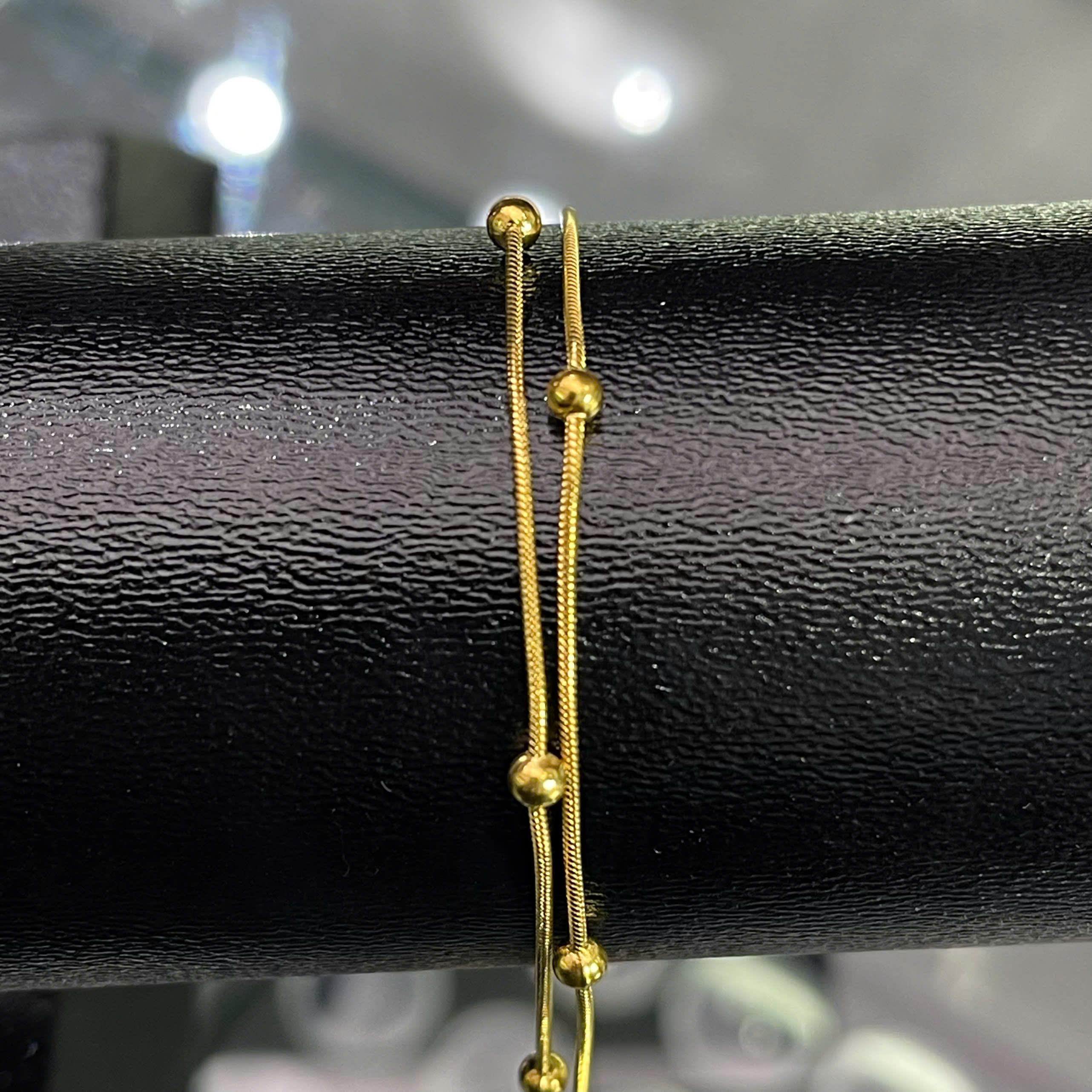 lắc chân titan sợi vàng hai dây charm bi nhỏ._thumbnail_2